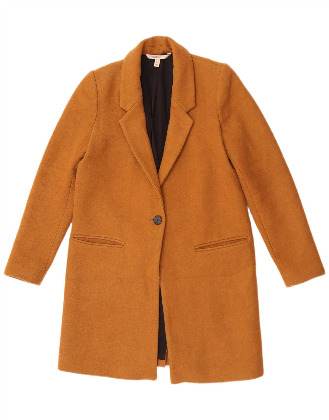 Sobretudo feminino Zara Trafaluc UK 10 lã marrom pequena
