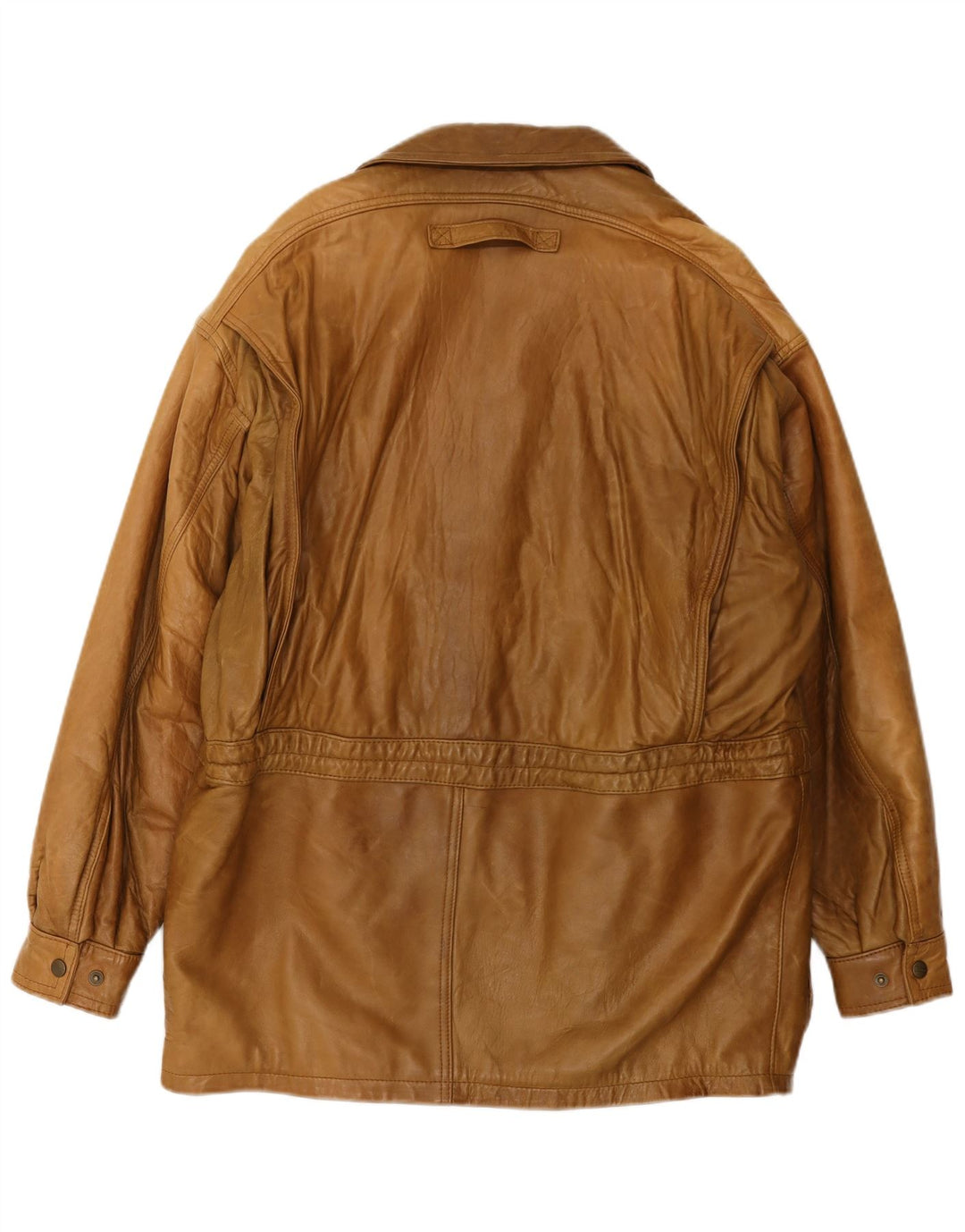 Casaco de couro masculino vintage UK 42 XL couro marrom