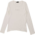 MAX & CO. Womens Graphic Top Long Sleeve UK 12 Medium White Vintage Max & Co. and Second-Hand Max & Co. from Messina Hembry 