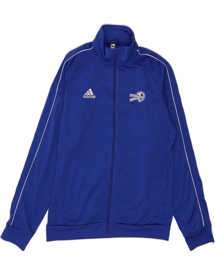 ADIDAS Mens Tracksuit Top Jacket Large Blue Polyester Vintage Adidas and Second-Hand Adidas from Messina Hembry 
