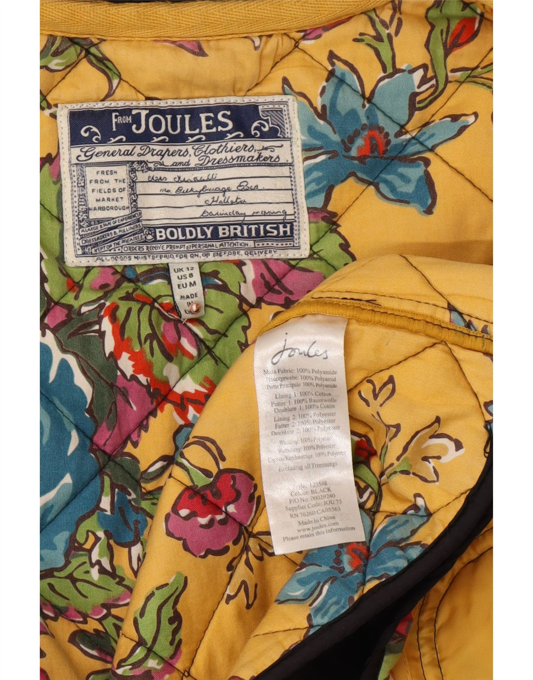 Jaqueta acolchoada feminina JOULES UK 12 poliamida preta média