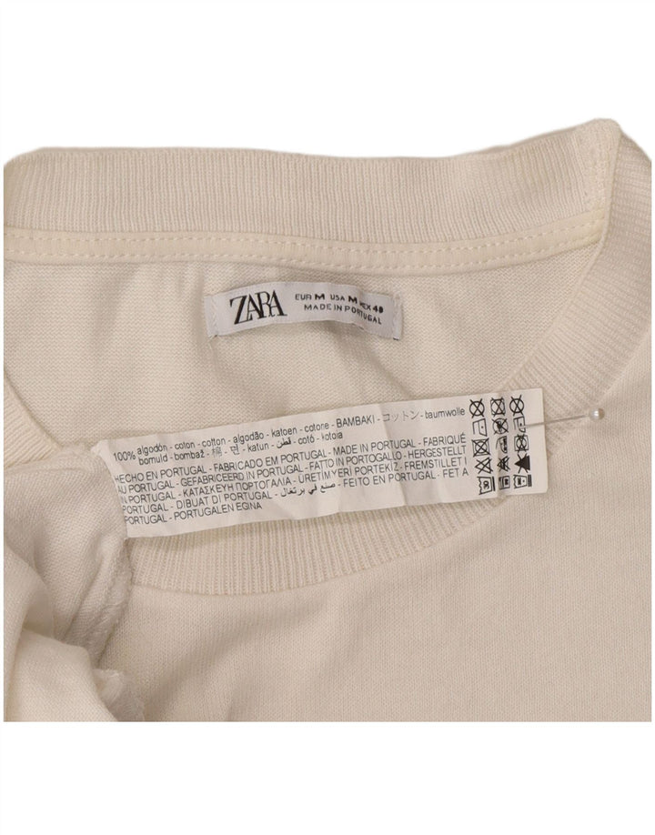 Camiseta masculina Zara Top médio algodão branco