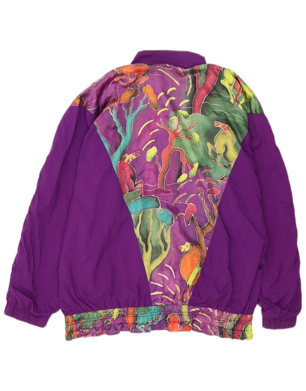 Jaqueta feminina de treino superdimensionada Benger EU 42 grande roxo floral