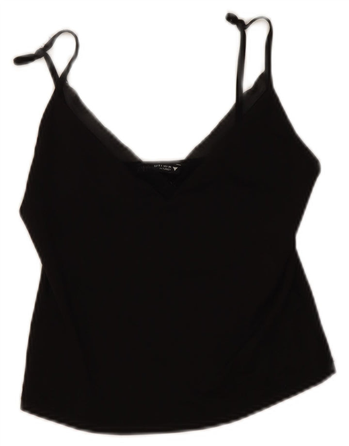 Zara Womens Crop Cami Top Reino Unido 8 Pequeno Preto