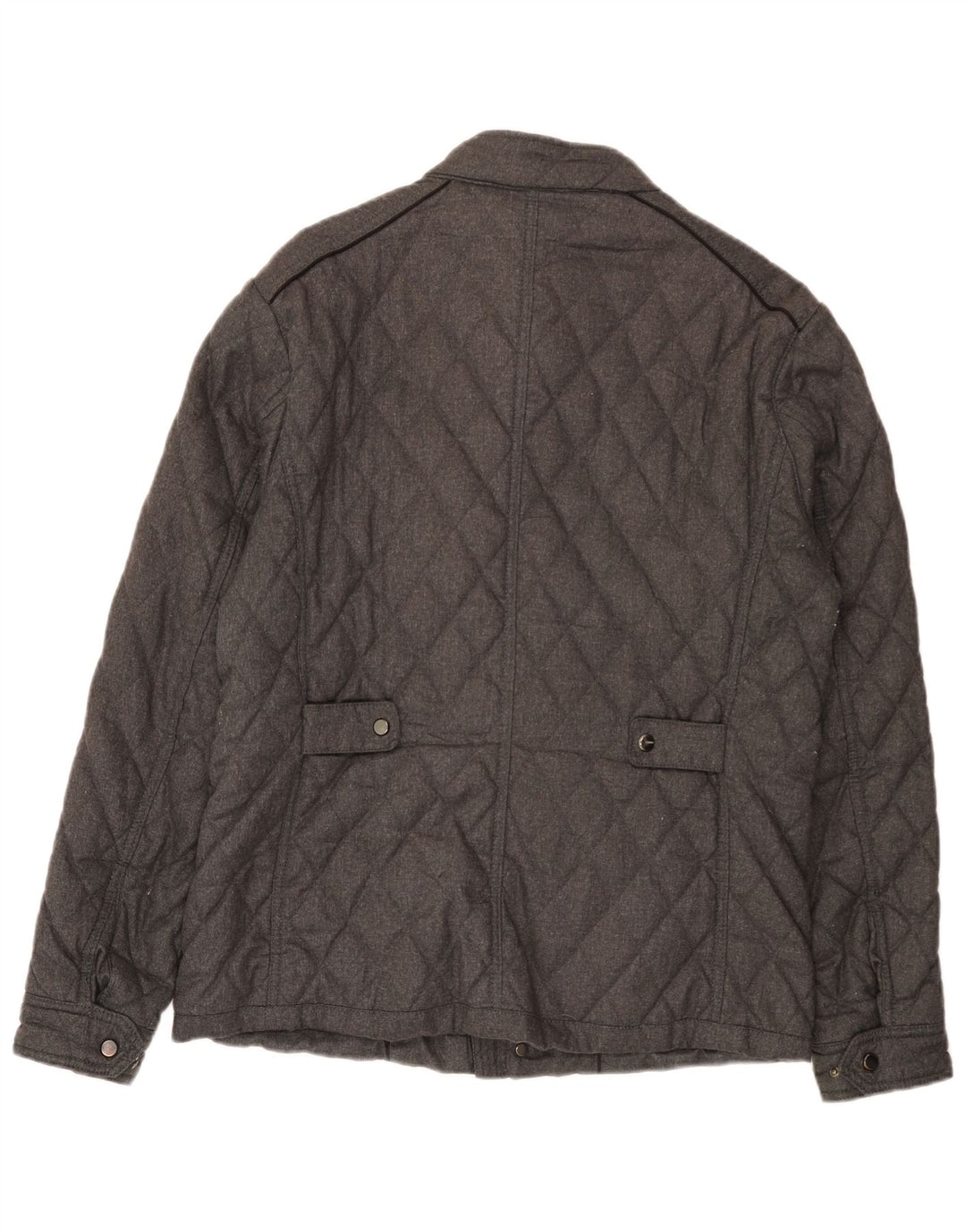 Jaqueta acolchoada masculina Zara UK 40 poliéster cinza grande