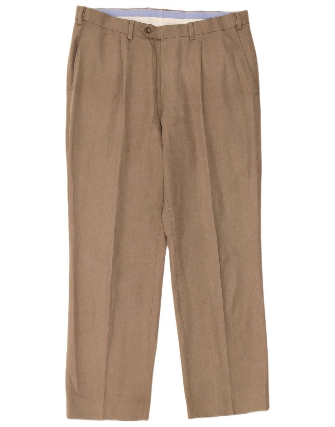 Calça Chino Masculina Marks & Spencer Regular Fit W34 L29 Poliéster Bege