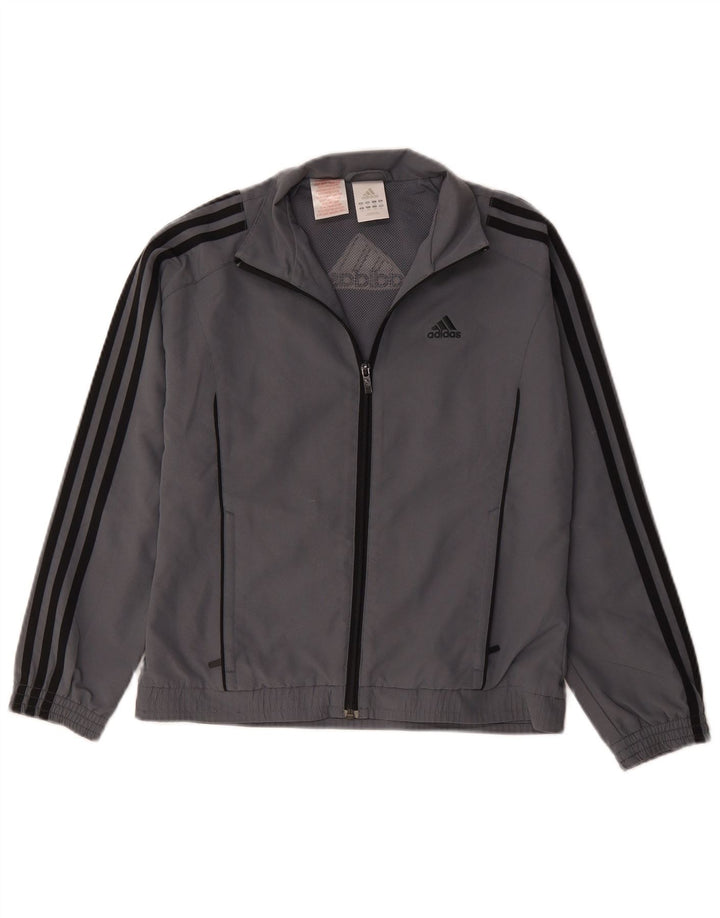 Jaqueta Adidas Meninos Treino Top 11-12 Anos Cinza Poliéster