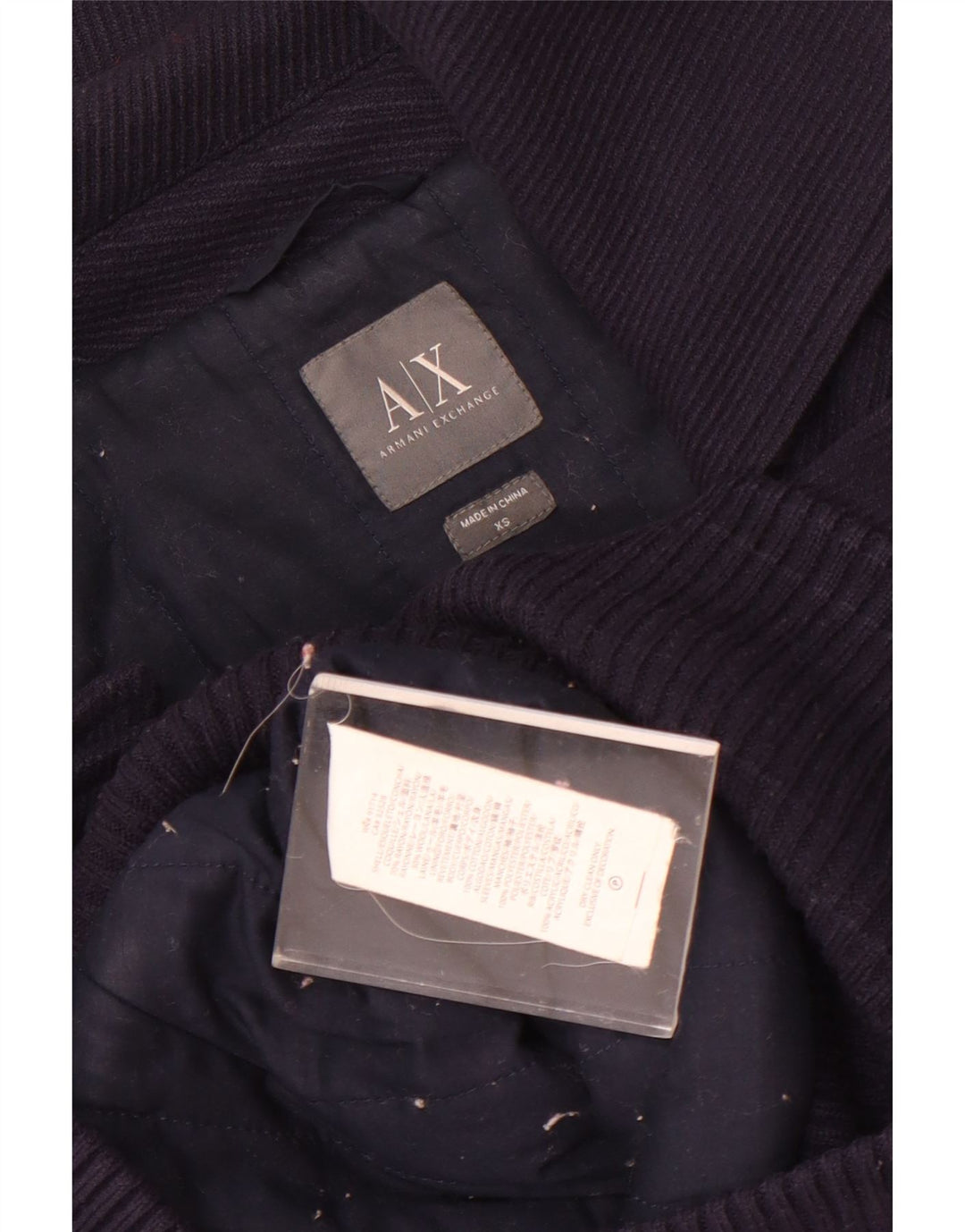 Jaqueta bomber feminina Armani Exchange com peito duplo UK 6 XS azul marinho