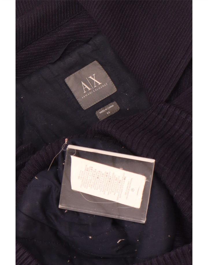 Jaqueta bomber feminina Armani Exchange com peito duplo UK 6 XS azul marinho