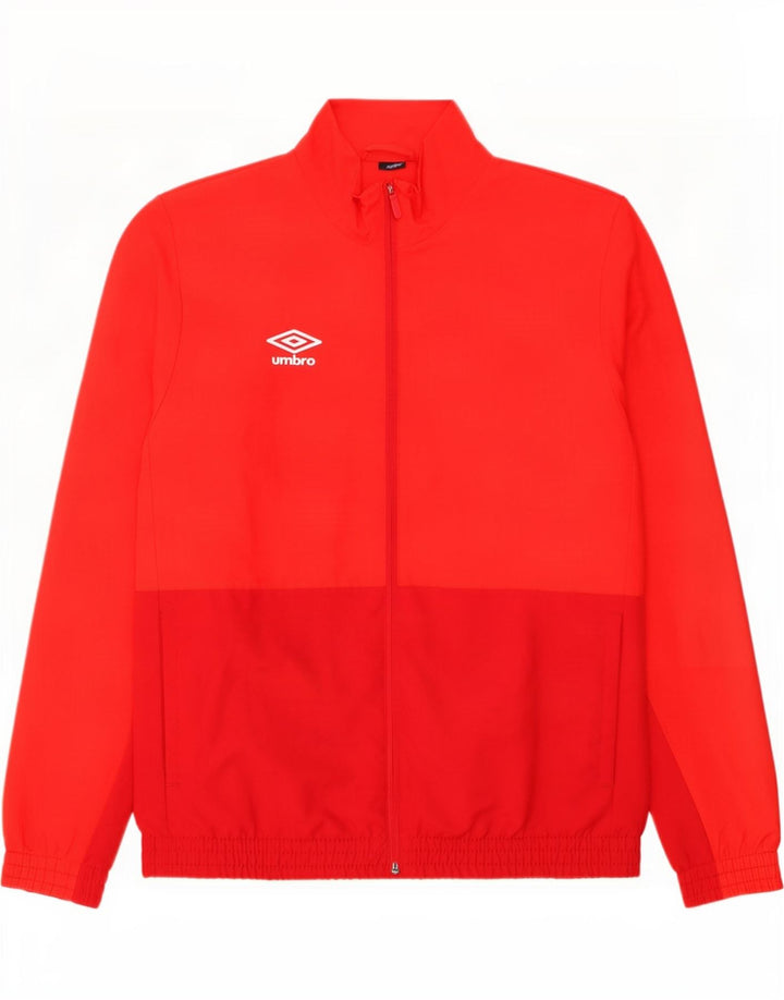 Jaqueta masculina de agasalho da Umbro, poliéster colorblock vermelho médio
