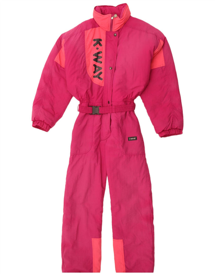 Macacão de esqui feminino K-Way gráfico oversized EU 38 médio rosa poliamida