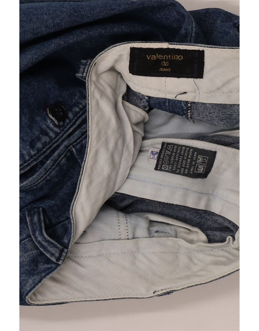 Jeans reto feminino Valentino W36 L31 algodão azul