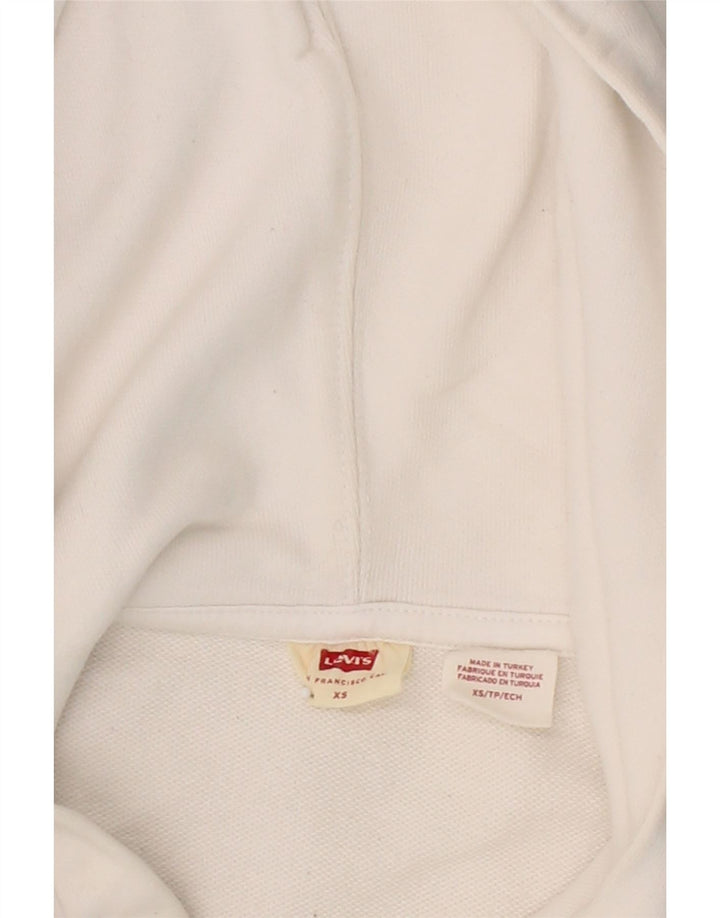 Suéter feminino com capuz gráfico oversized LEVI'S Reino Unido 6 XS algodão branco