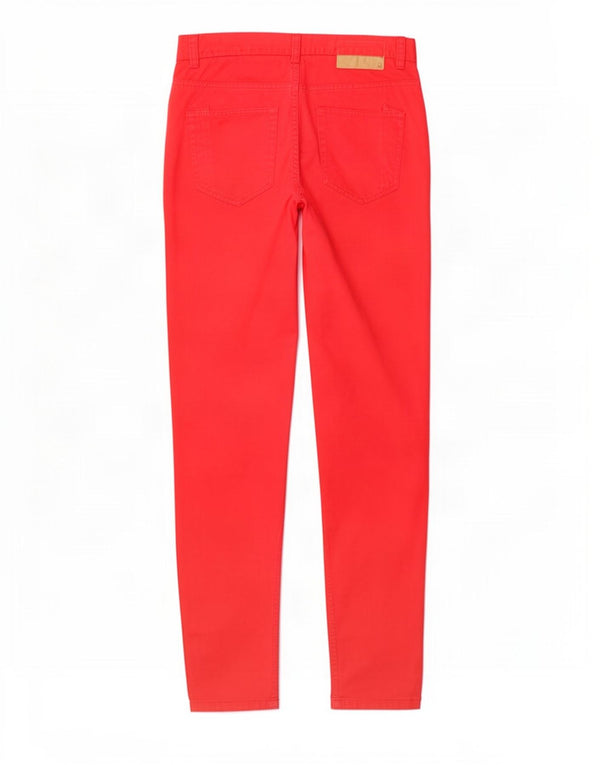 Benetton Womens Slim Jeans IT 46 Large W32 L32 Red Cotton
