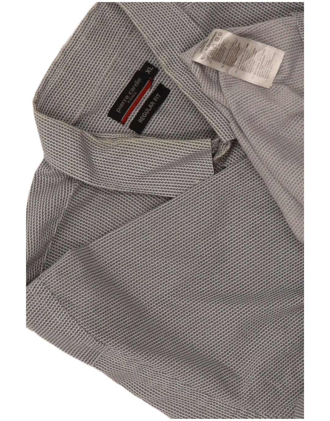 Camisa masculina Pierre Cardin de manga curta regular fit XL cinza Chevron poliéster