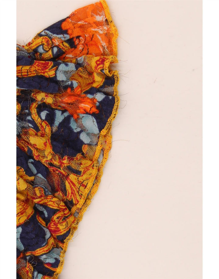 Blusa feminina transparente Zara UK 10 pequena floral multicolorida