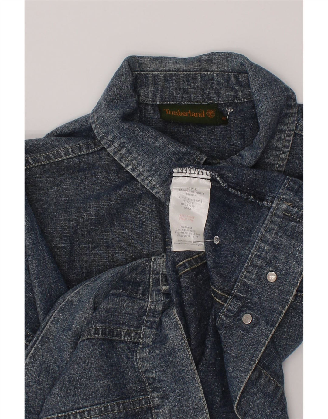 Jaqueta jeans masculina Timberland 7-8 anos algodão azul