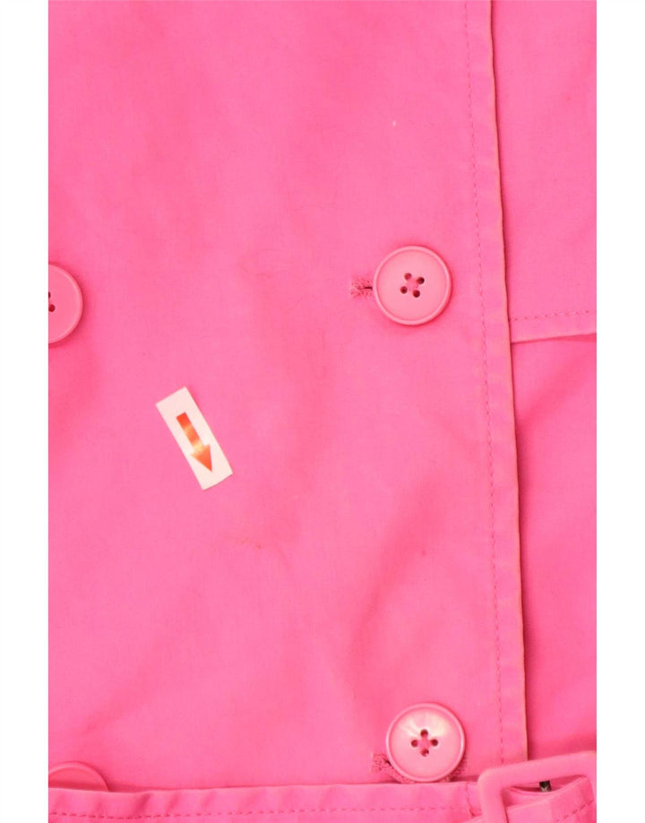 Casaco impermeável feminino Jack Wills Reino Unido 12 algodão rosa médio