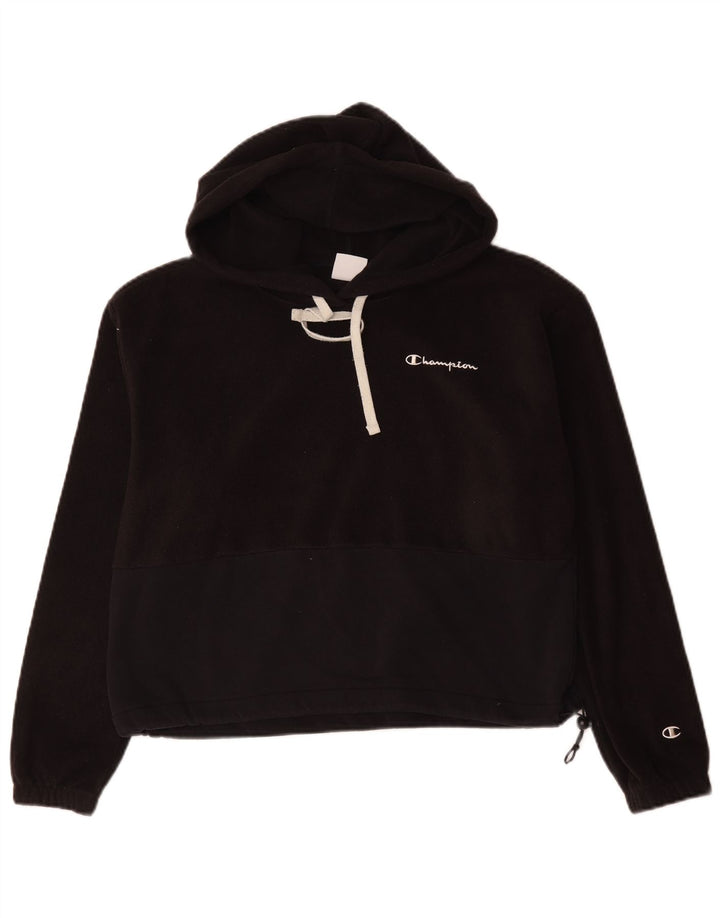 Jumper de lã com capuz feminino Champion UK 14 poliéster preto médio