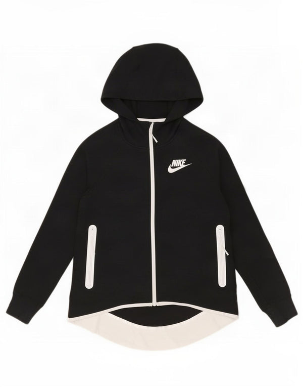 Suéter Nike feminino com capuz e zíper oversized UK 6 XS algodão preto
