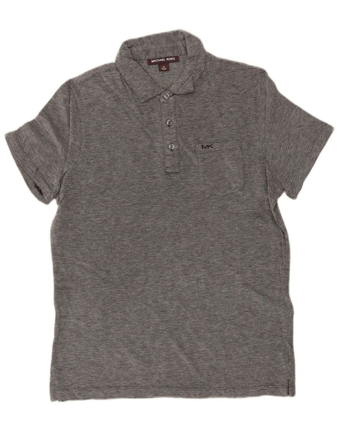 Camisa polo masculina MICHAEL KORS algodão manchado cinza médio