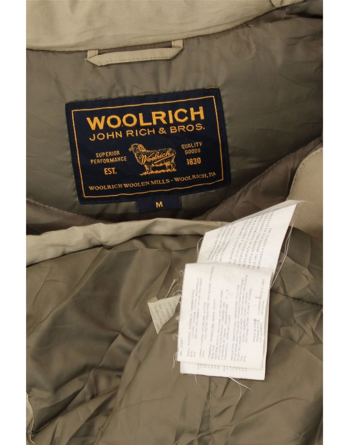 Jaqueta feminina acolchoada com capuz WOOLRICH Reino Unido 14 algodão verde médio
