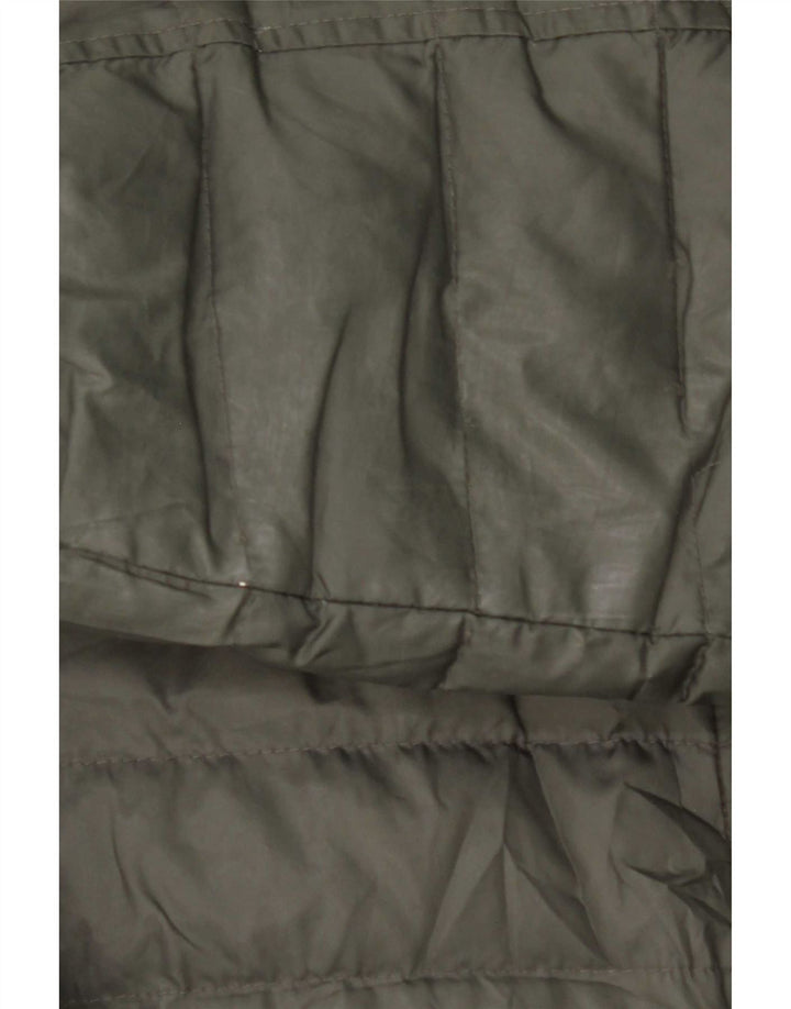 Jaqueta acolchoada masculina Massimo Dutti UK 40 poliéster cáqui grande