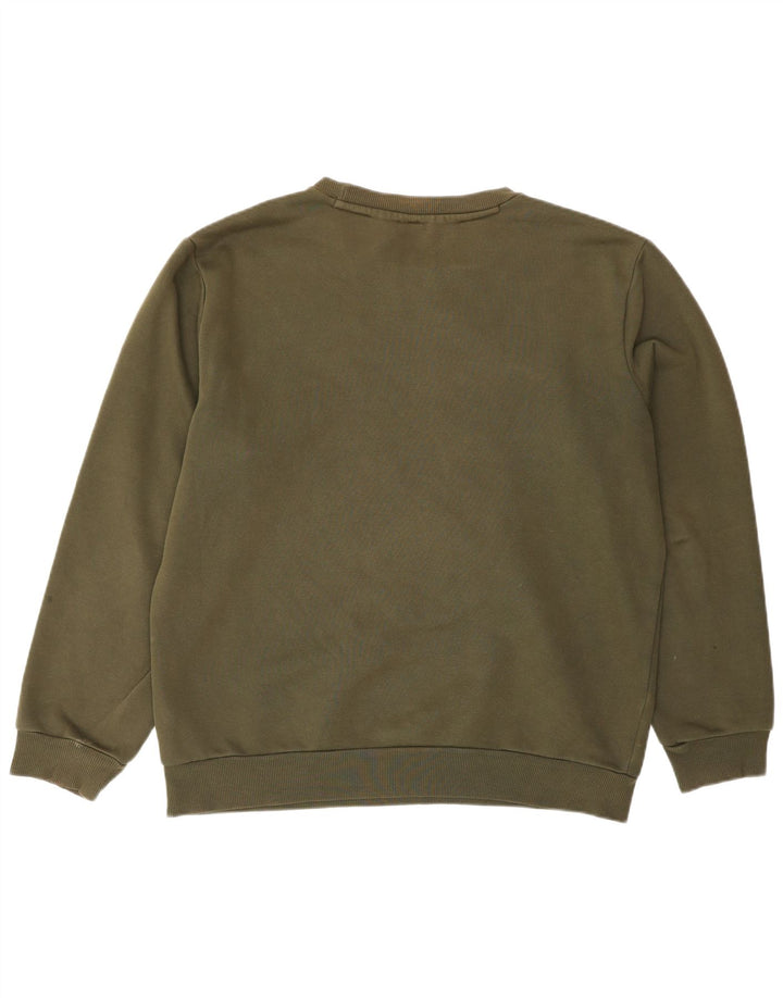 Puma Mens Graphic Moletom Jumper Médio Algodão Cáqui