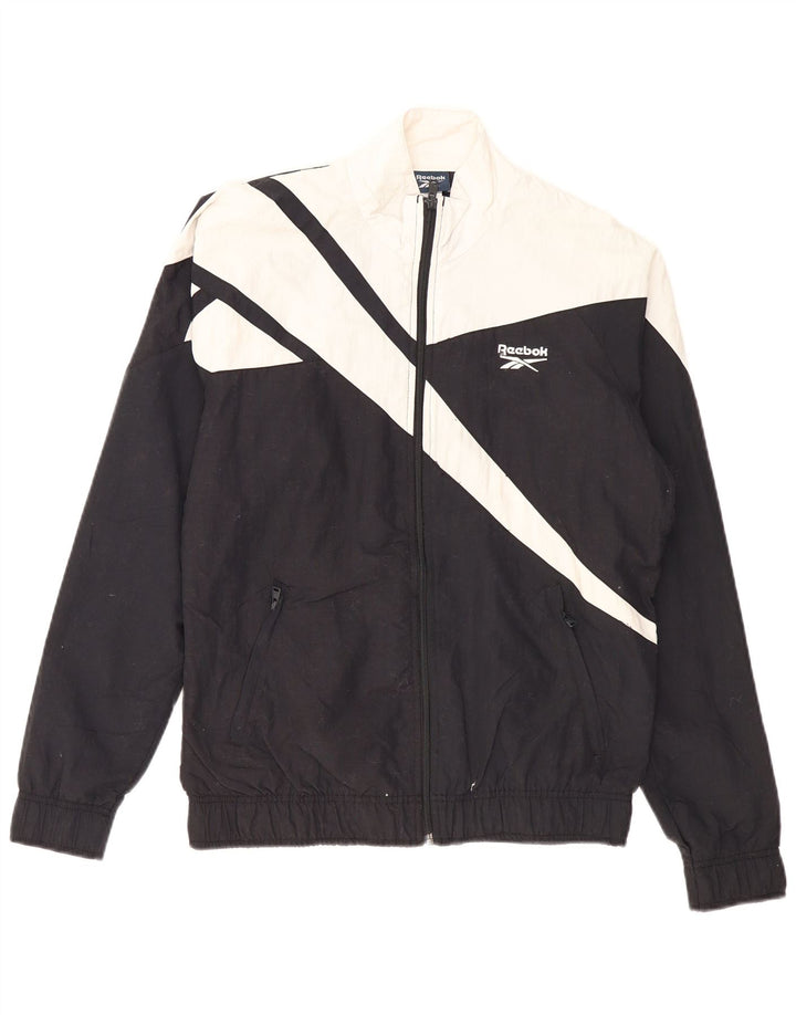 REEBOK Mens Treino Top Jacket Pequeno Preto Colourblock Poliéster