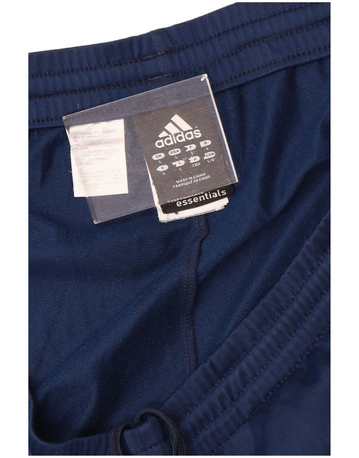 Calça de treino masculina Adidas grande poliéster azul marinho