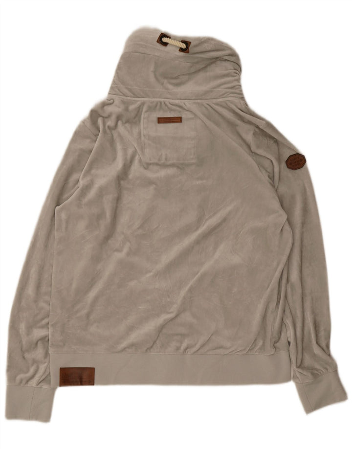 Naketano Mens Velour Tracksuit Top Jacket 2XL Poliéster Cinza