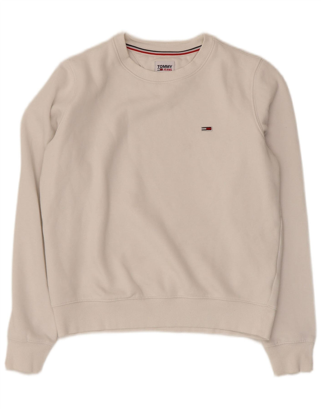 Suéter oversized feminino TOMMY HILFIGER Reino Unido 6 XS algodão branco