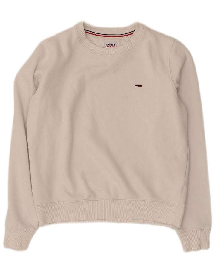 Suéter oversized feminino TOMMY HILFIGER Reino Unido 6 XS algodão branco