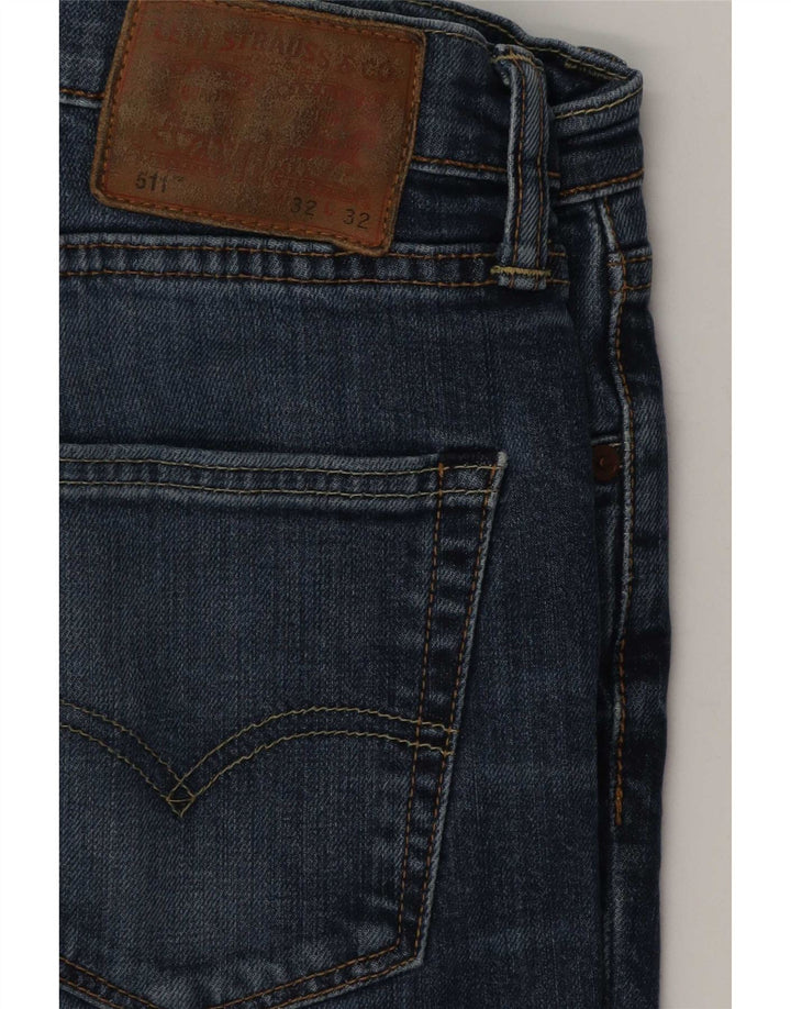 Levi's Masculino 511 Slim Jeans W32 L32 Azul Marinho Algodão