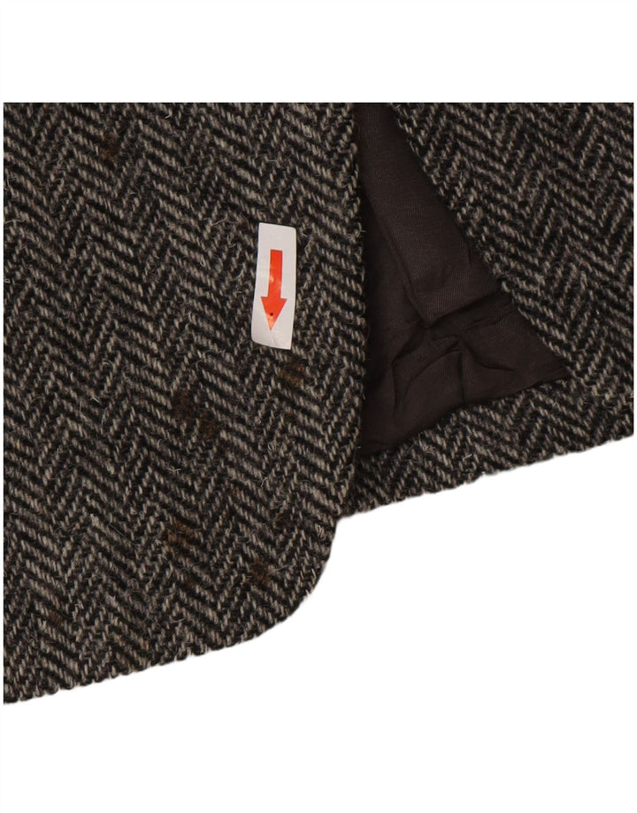 Jaqueta blazer masculina Lanificio Campore com 2 botões Reino Unido 40 grande espinha de peixe cinza