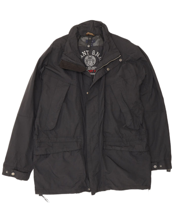 Jaqueta de chuva masculina Gant UK 40 grande nylon azul marinho