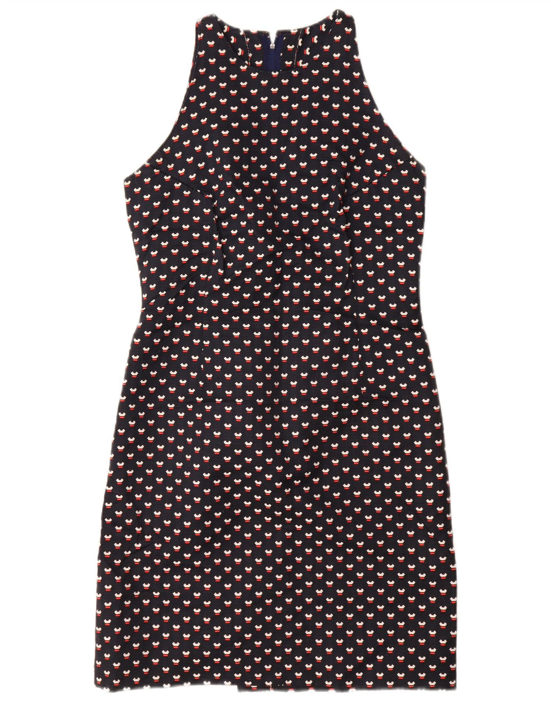 Conjunto feminino VINTAGE de 3 botões e 2 peças Reino Unido 12 médio azul marinho manchado