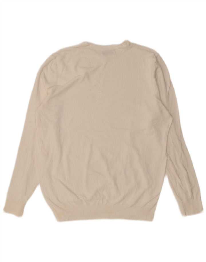 Zara Suéter masculino com gola redonda pequeno branco