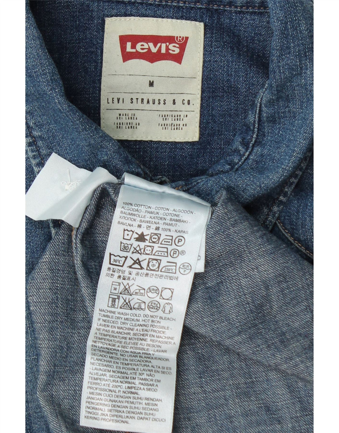 Camisa jeans masculina Levi's azul médio