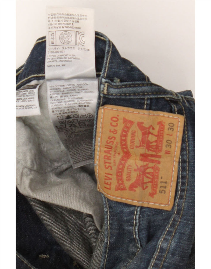 Levi's Masculino 511 Slim Jeans W30 L30 Azul Algodão