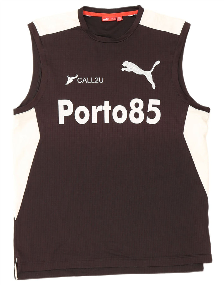 Puma masculino gráfico colete top grande bloco colorido preto