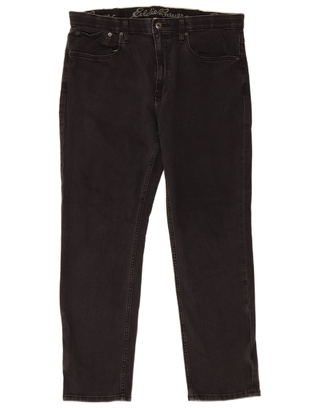 Eddie Bauer Calça jeans reta masculina W38 L30 preta
