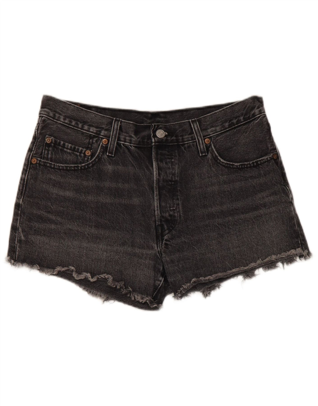 Shorts jeans feminino 501 da Levi's W29 algodão cinza médio