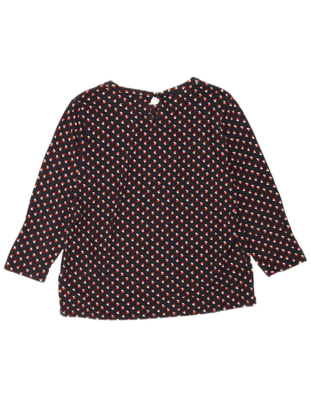 Blusa feminina de manga 3/4 Hobbs UK 14 viscose geométrica preta média