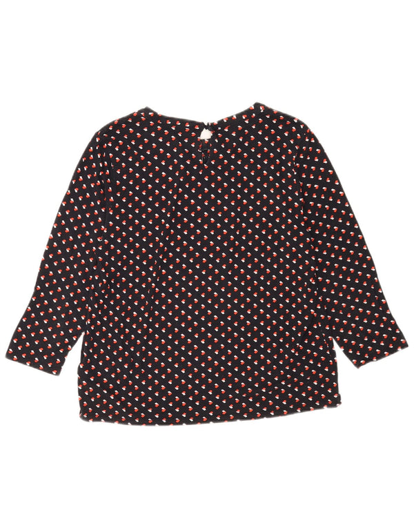 Blusa feminina de manga 3/4 Hobbs UK 14 viscose geométrica preta média