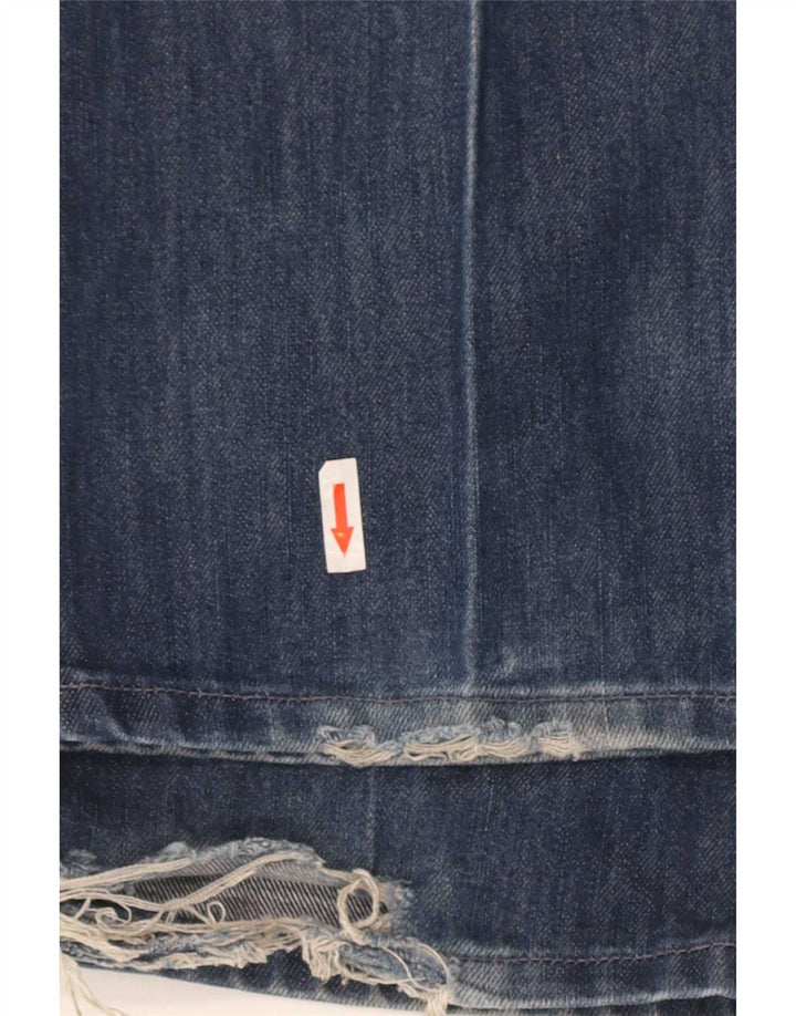 Calça jeans reta masculina Levi's desgastada W33 L34 azul algodão
