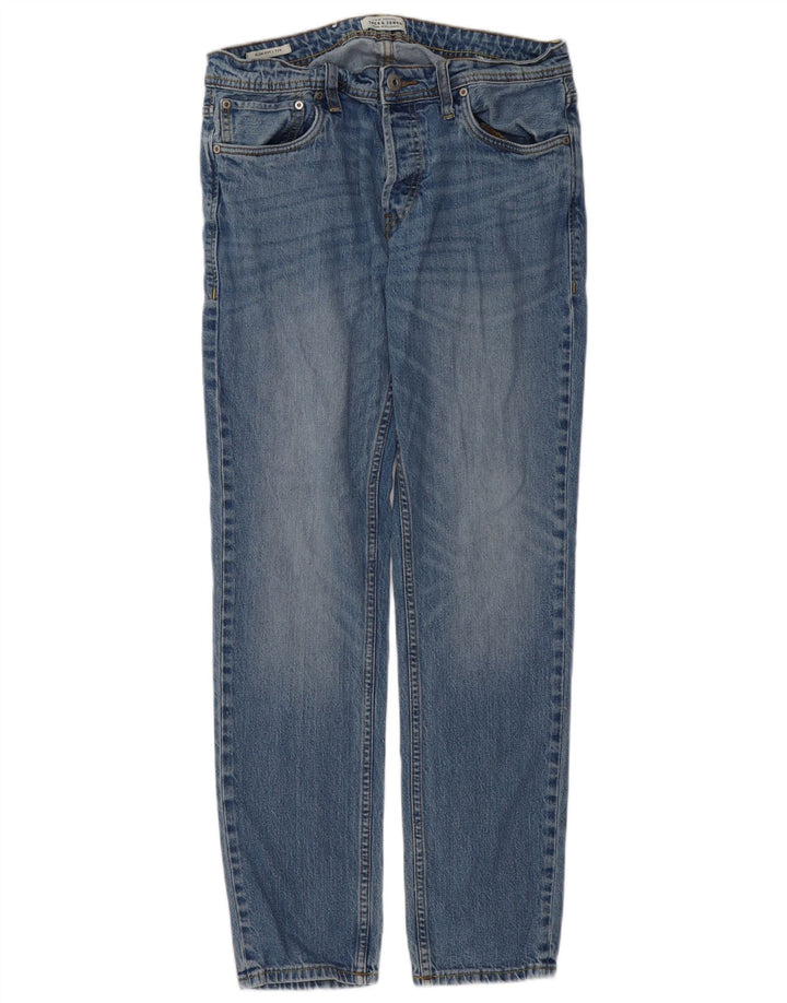 Jack & Jones Masculino Tim Slim Jeans W32 L32 Azul Algodão