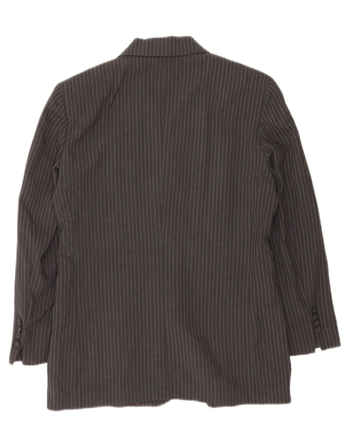 Jaqueta blazer feminina Swish IT 46 grande lã listrada preta