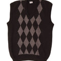 Regata masculina vintage com colete pequeno preto Argyle/Diamante