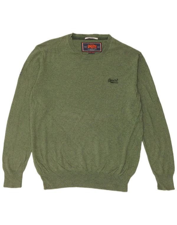 Suéter masculino Superdry com gola redonda XL algodão verde